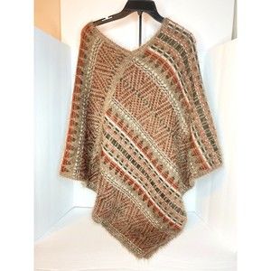 Woman’s Poncho Sweater, Super Soft, One Size, Autumn/Winter Colors